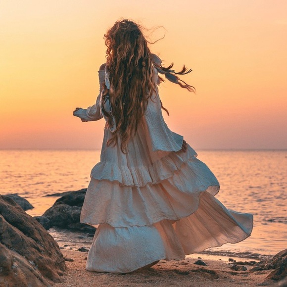 Lucia Off-Shoulder Boho Wedding Festive Maxi Dress - Picture 4 of 9